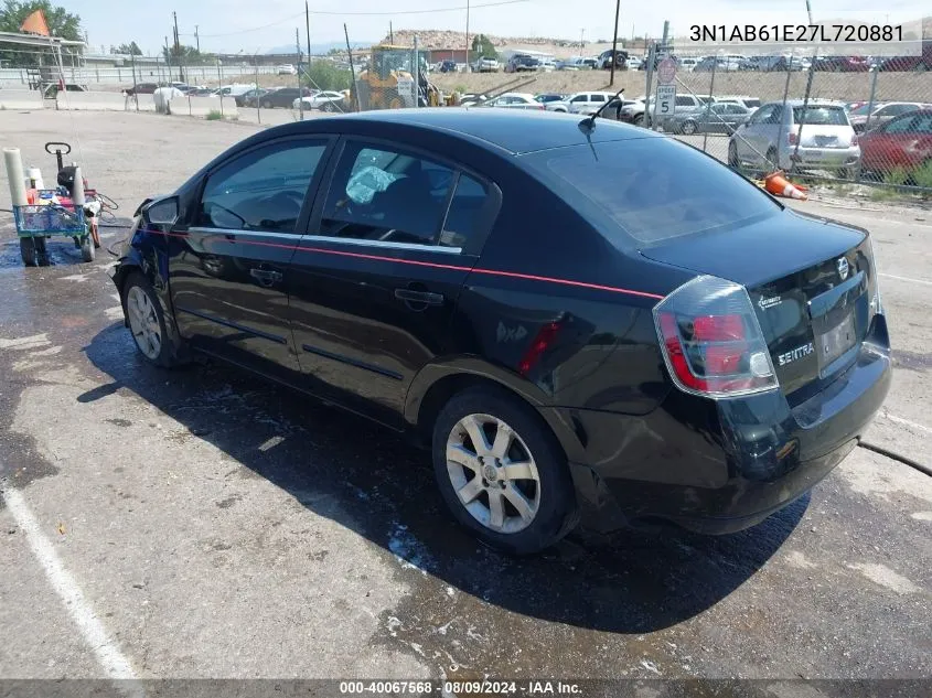 2007 Nissan Sentra 2.0S VIN: 3N1AB61E27L720881 Lot: 40067568