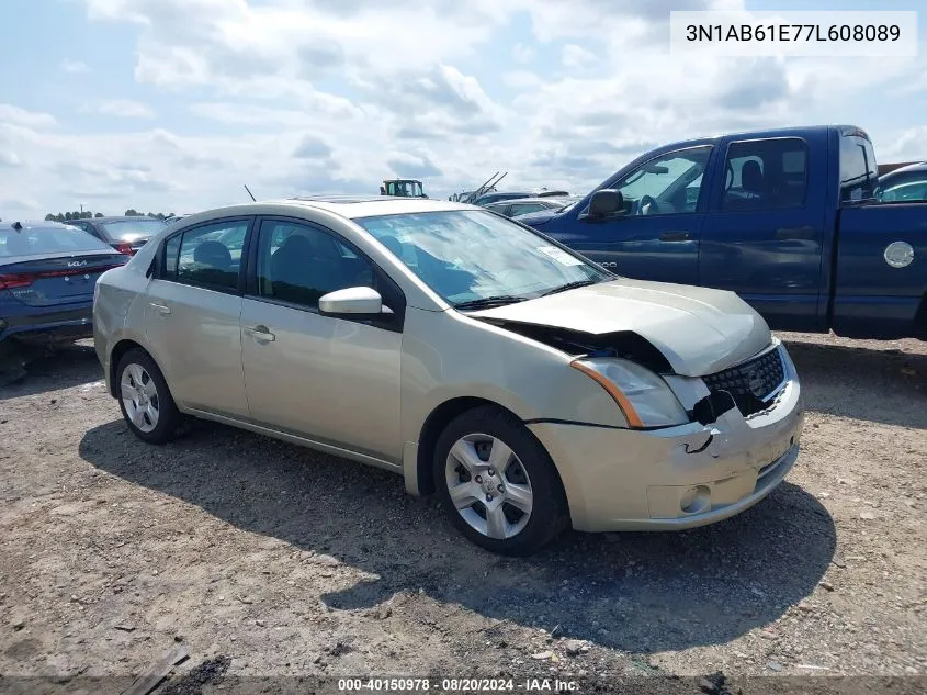 2007 Nissan Sentra 2.0S VIN: 3N1AB61E77L608089 Lot: 40150978