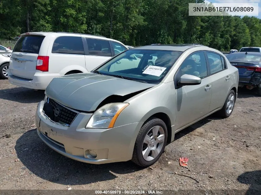 2007 Nissan Sentra 2.0S VIN: 3N1AB61E77L608089 Lot: 40150978