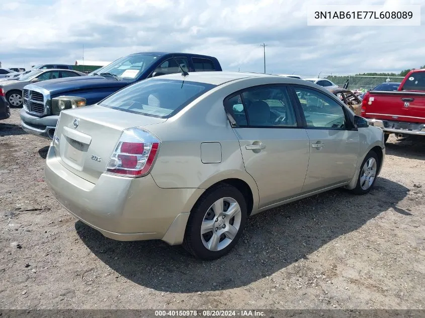 2007 Nissan Sentra 2.0S VIN: 3N1AB61E77L608089 Lot: 40150978