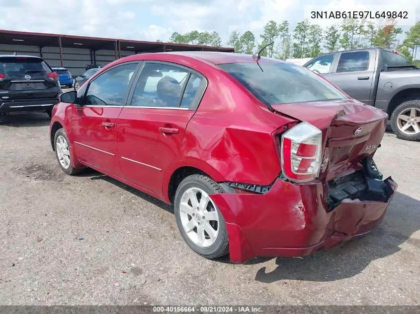 2007 Nissan Sentra 2.0/2.0S/2.0Sl VIN: 3N1AB61E97L649842 Lot: 40156664