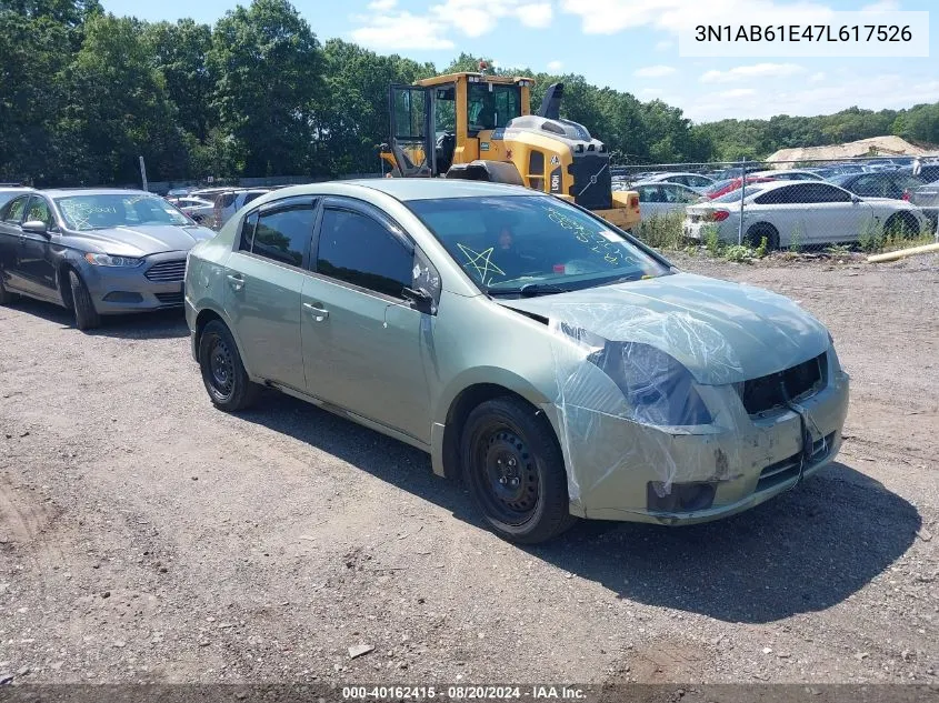 2007 Nissan Sentra 2.0S VIN: 3N1AB61E47L617526 Lot: 40162415