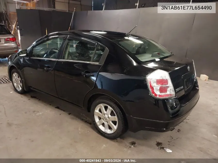 2007 Nissan Sentra 2.0Sl VIN: 3N1AB61E77L654490 Lot: 40241843