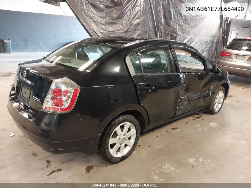 2007 Nissan Sentra 2.0Sl VIN: 3N1AB61E77L654490 Lot: 40241843