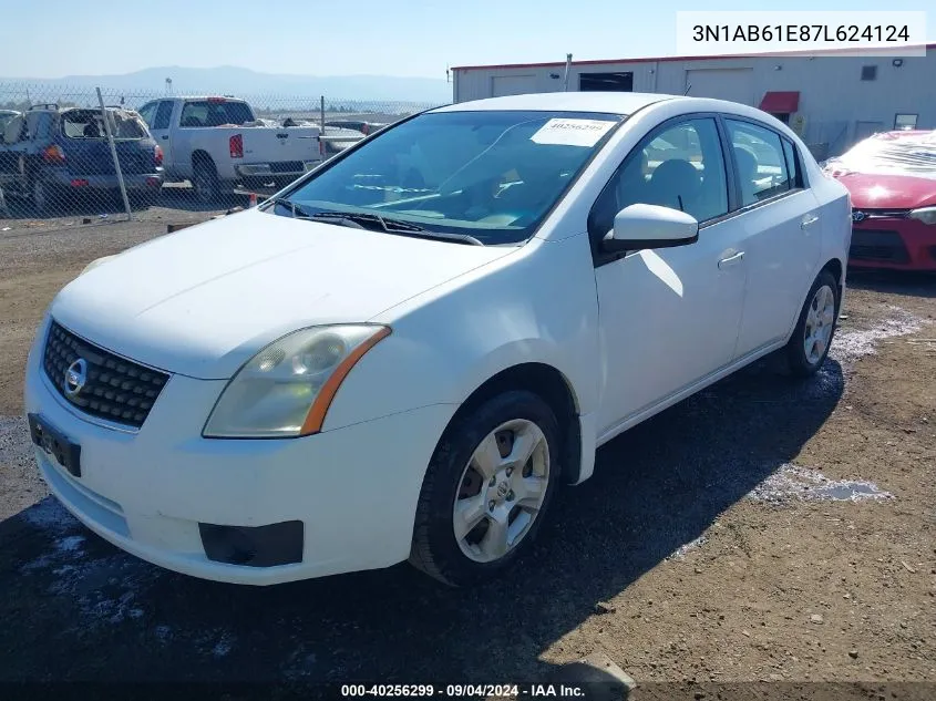 2007 Nissan Sentra 2.0S VIN: 3N1AB61E87L624124 Lot: 40256299