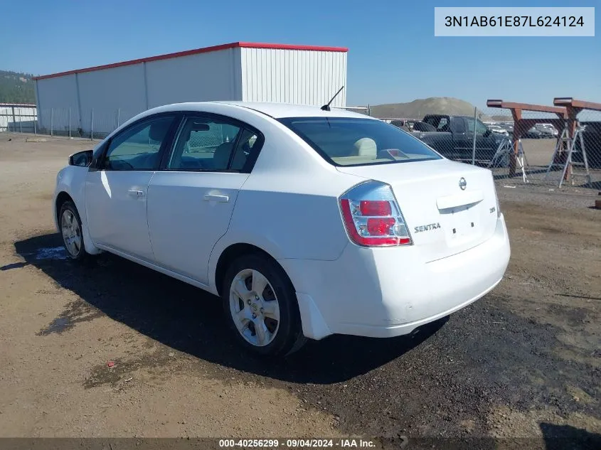 2007 Nissan Sentra 2.0S VIN: 3N1AB61E87L624124 Lot: 40256299