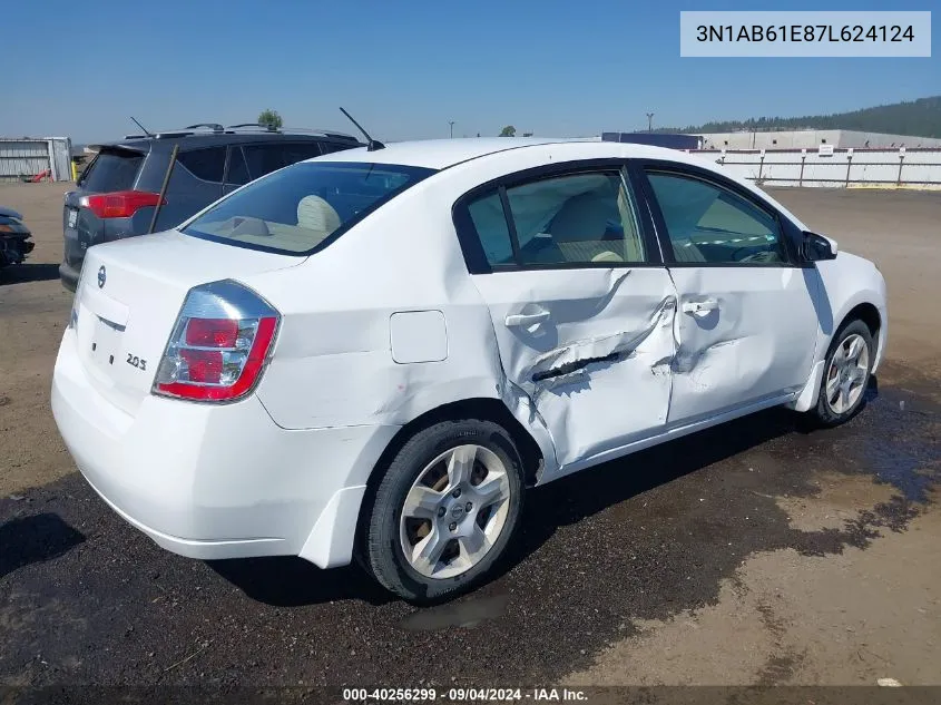 2007 Nissan Sentra 2.0S VIN: 3N1AB61E87L624124 Lot: 40256299