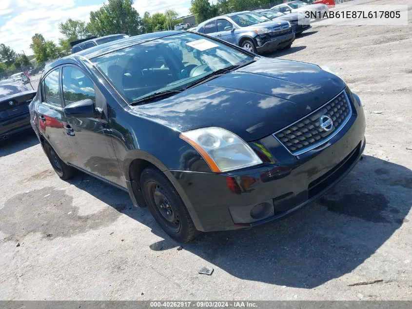 2007 Nissan Sentra 2.0 VIN: 3N1AB61E87L617805 Lot: 40262917