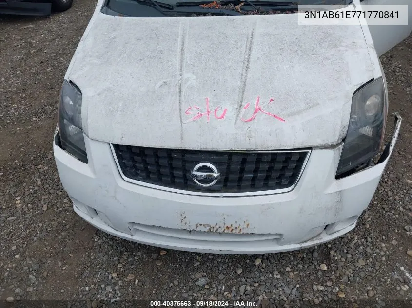 2007 Nissan Sentra 2.0/2.0S/2.0Sl VIN: 3N1AB61E771770841 Lot: 40375663