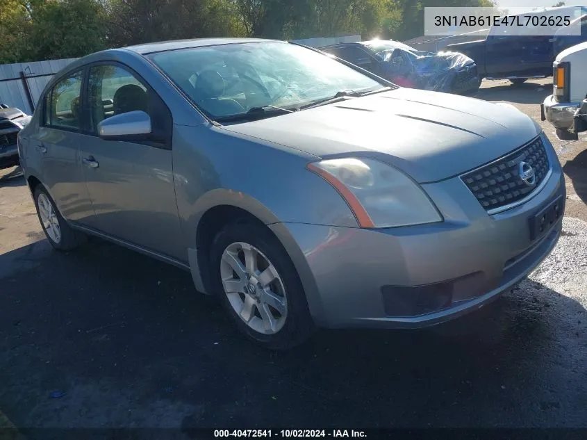 2007 Nissan Sentra 2.0S VIN: 3N1AB61E47L702625 Lot: 40472541