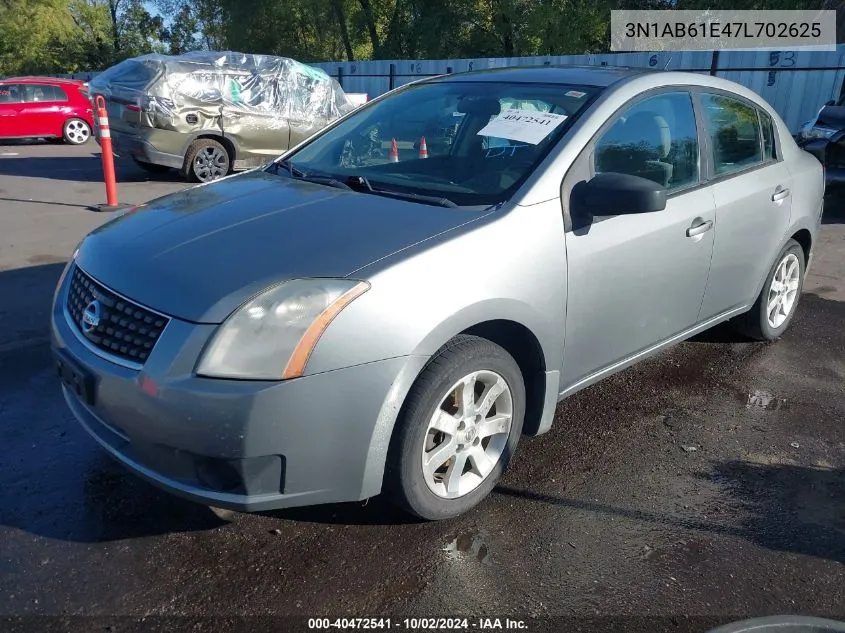 2007 Nissan Sentra 2.0S VIN: 3N1AB61E47L702625 Lot: 40472541