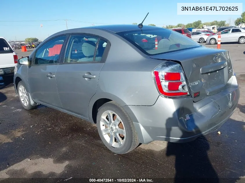 2007 Nissan Sentra 2.0S VIN: 3N1AB61E47L702625 Lot: 40472541