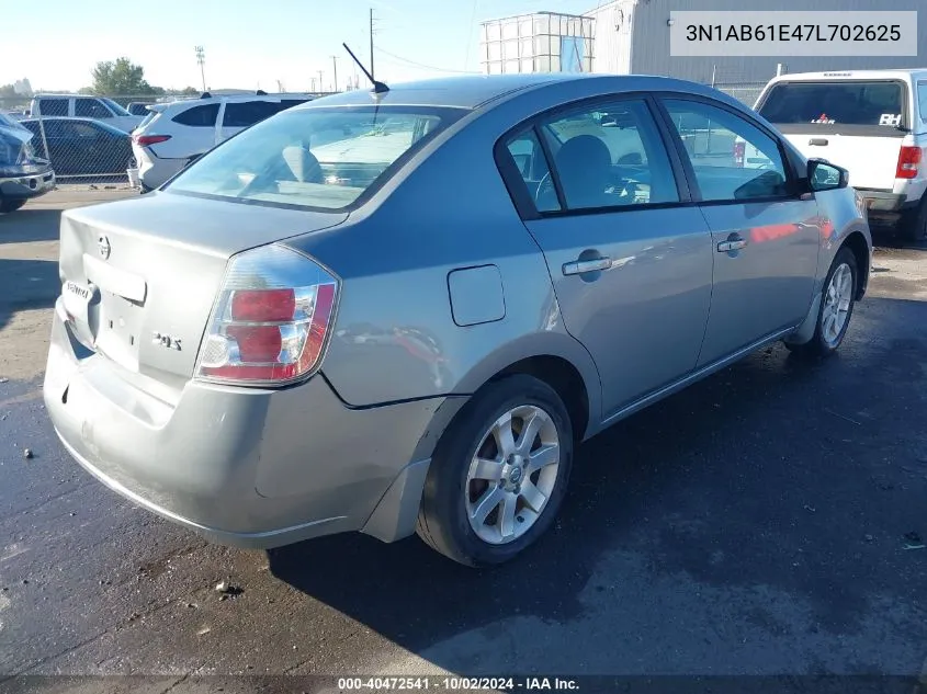 2007 Nissan Sentra 2.0S VIN: 3N1AB61E47L702625 Lot: 40472541