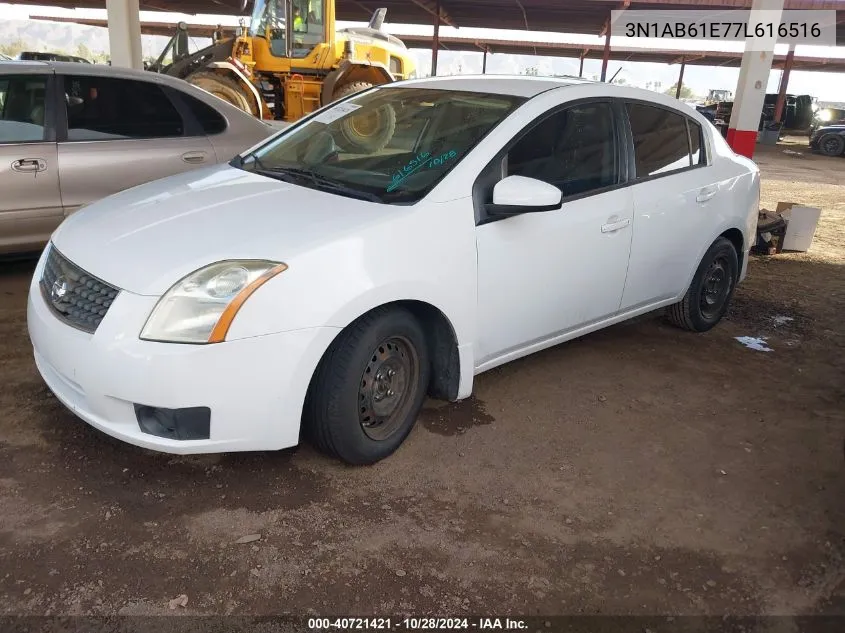 2007 Nissan Sentra 2.0 VIN: 3N1AB61E77L616516 Lot: 40721421