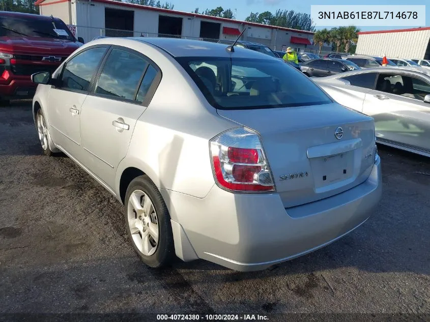 2007 Nissan Sentra 2.0S VIN: 3N1AB61E87L714678 Lot: 40724380