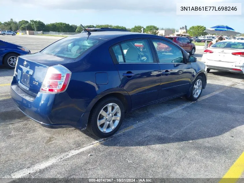 2007 Nissan Sentra 2.0S VIN: 3N1AB61E77L698246 Lot: 40747967