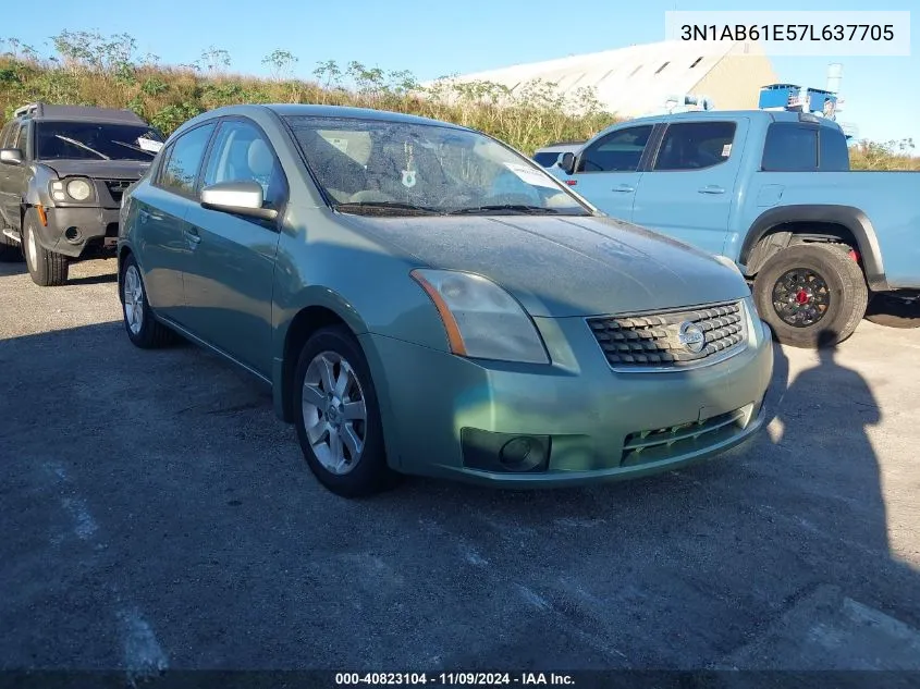 2007 Nissan Sentra 2.0S VIN: 3N1AB61E57L637705 Lot: 40823104