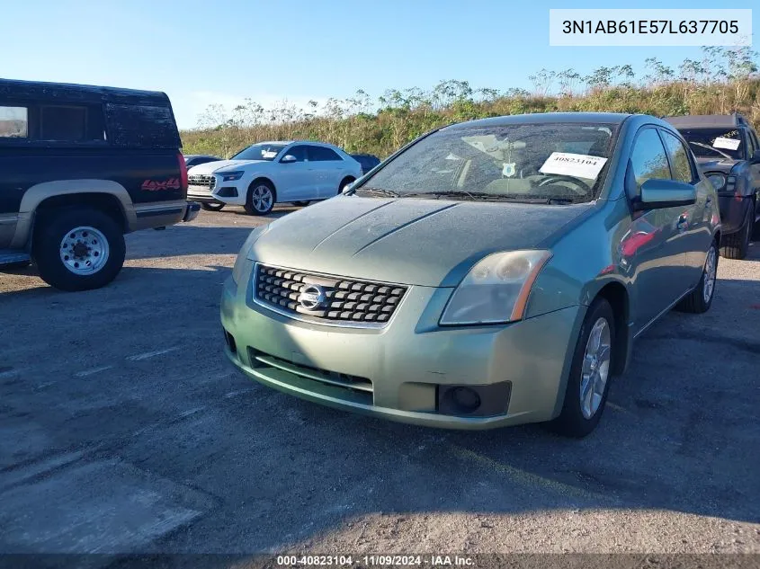 2007 Nissan Sentra 2.0S VIN: 3N1AB61E57L637705 Lot: 40823104