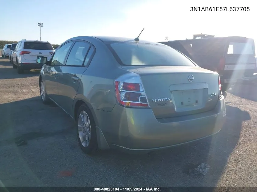 2007 Nissan Sentra 2.0S VIN: 3N1AB61E57L637705 Lot: 40823104