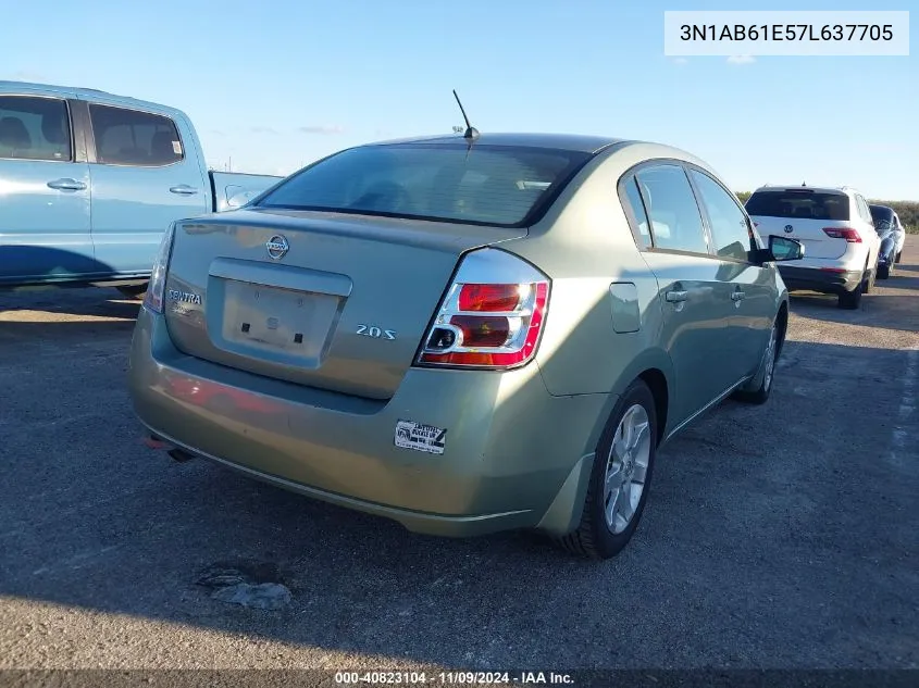 2007 Nissan Sentra 2.0S VIN: 3N1AB61E57L637705 Lot: 40823104