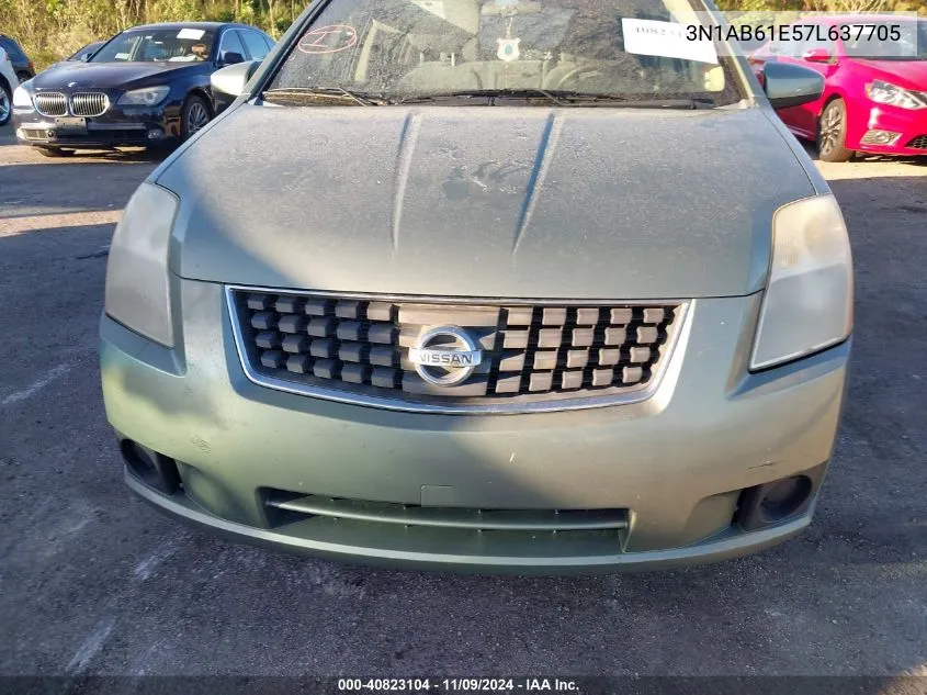 2007 Nissan Sentra 2.0S VIN: 3N1AB61E57L637705 Lot: 40823104