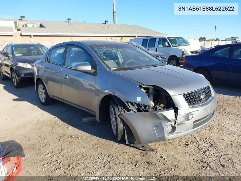 2008 Nissan Sentra 2.0/2.0S/2.0Sl VIN: 3N1AB61E88L622522 Lot: 12128045