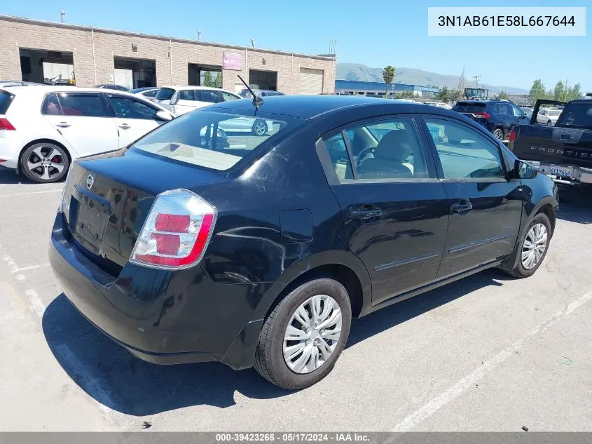 2008 Nissan Sentra 2.0 VIN: 3N1AB61E58L667644 Lot: 39423265