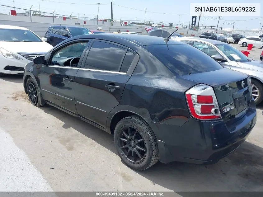 3N1AB61E38L669232 2008 Nissan Sentra 2.0S