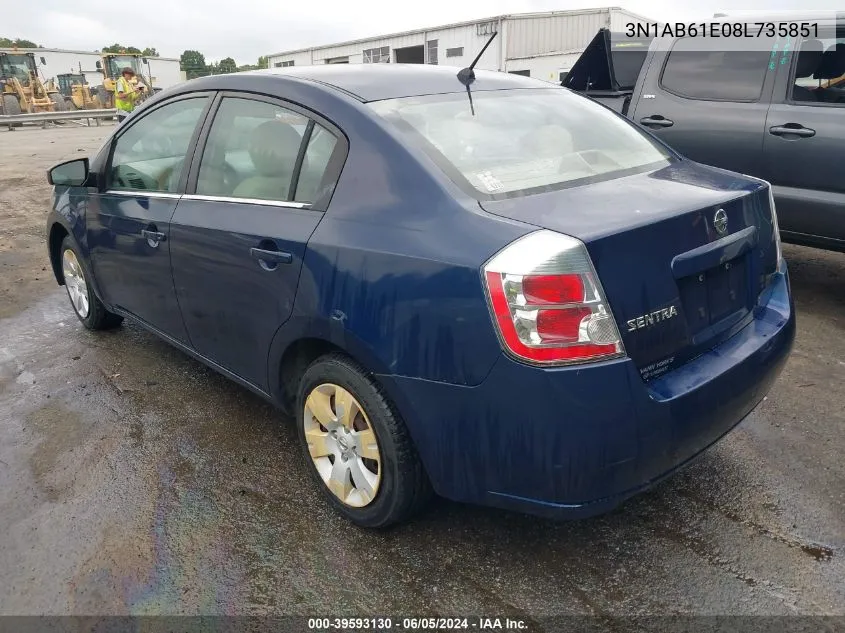 3N1AB61E08L735851 2008 Nissan Sentra 2.0