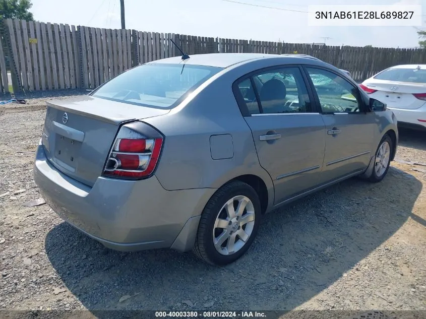 2008 Nissan Sentra 2.0S VIN: 3N1AB61E28L689827 Lot: 40003380