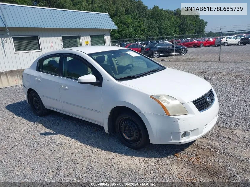 3N1AB61E78L685739 2008 Nissan Sentra 2.0S