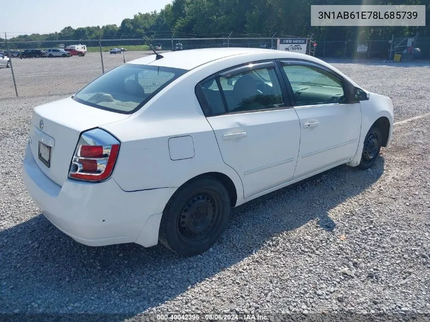 3N1AB61E78L685739 2008 Nissan Sentra 2.0S