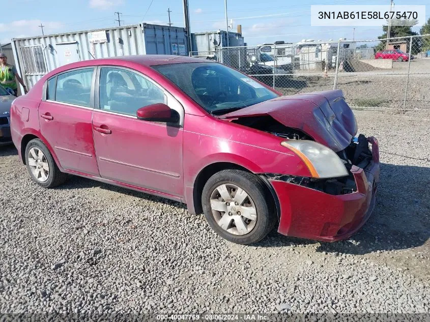 2008 Nissan Sentra 2.0 VIN: 3N1AB61E58L675470 Lot: 40047769