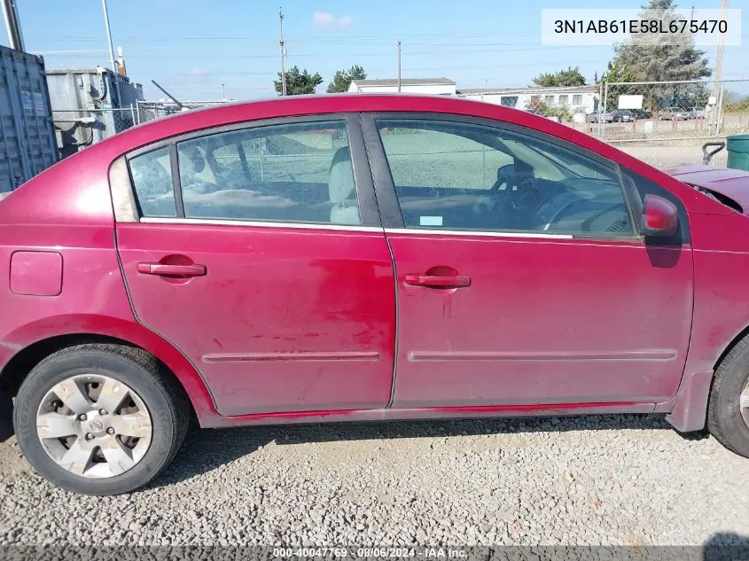 2008 Nissan Sentra 2.0 VIN: 3N1AB61E58L675470 Lot: 40047769