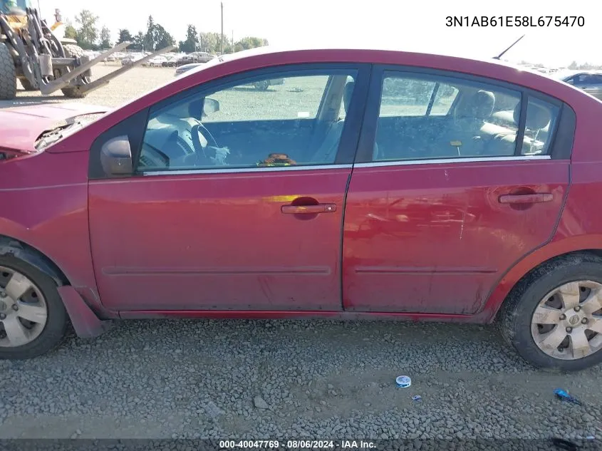 2008 Nissan Sentra 2.0 VIN: 3N1AB61E58L675470 Lot: 40047769