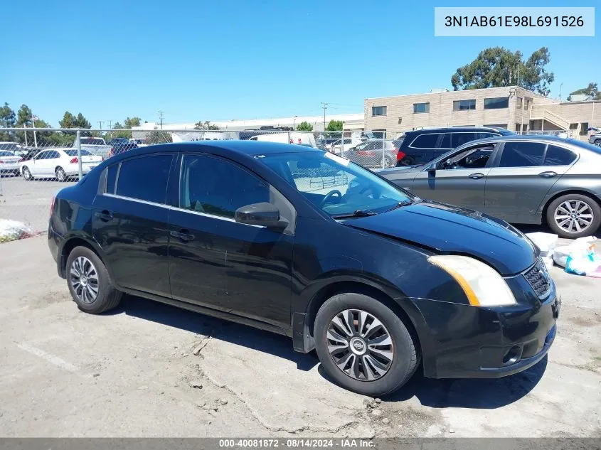 2008 Nissan Sentra 2.0 VIN: 3N1AB61E98L691526 Lot: 40081872