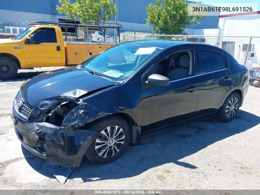 2008 Nissan Sentra 2.0 VIN: 3N1AB61E98L691526 Lot: 40081872