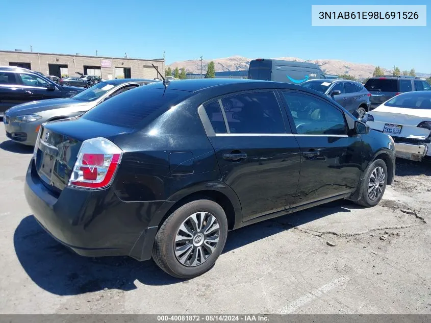 2008 Nissan Sentra 2.0 VIN: 3N1AB61E98L691526 Lot: 40081872