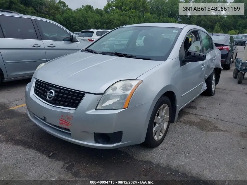 2008 Nissan Sentra 2.0S VIN: 3N1AB61E48L661169 Lot: 40094713