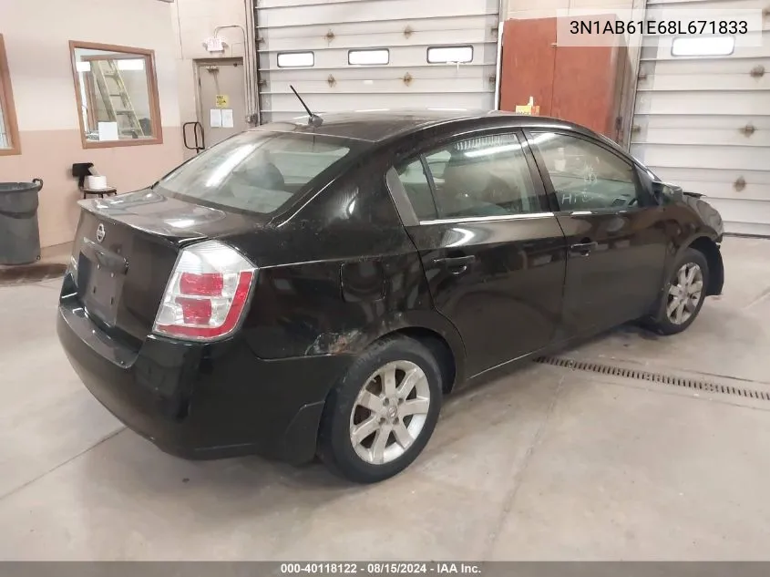 2008 Nissan Sentra 2.0/2.0S/2.0Sl VIN: 3N1AB61E68L671833 Lot: 40118122