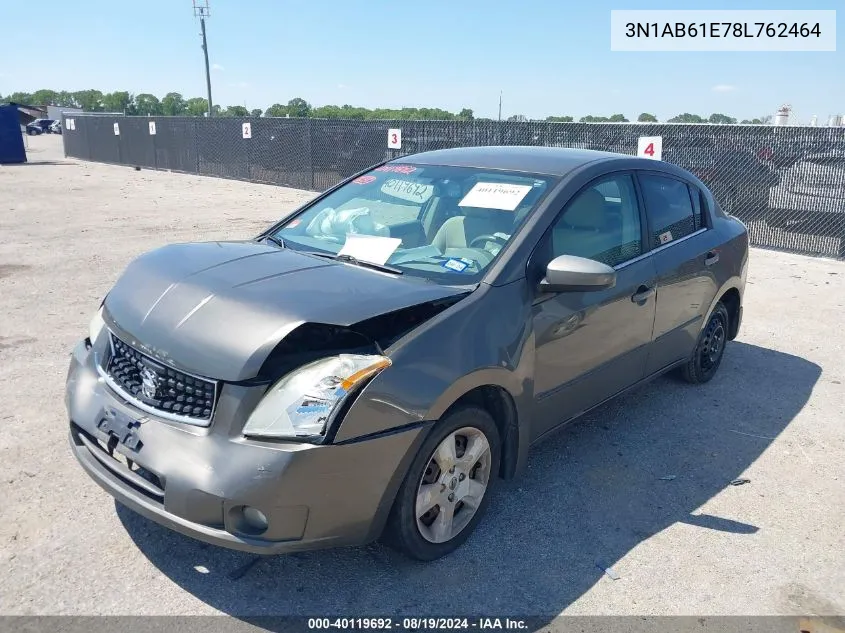 2008 Nissan Sentra 2.0S VIN: 3N1AB61E78L762464 Lot: 40119692