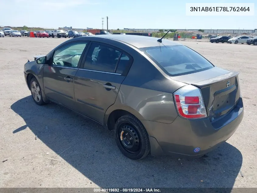 2008 Nissan Sentra 2.0S VIN: 3N1AB61E78L762464 Lot: 40119692