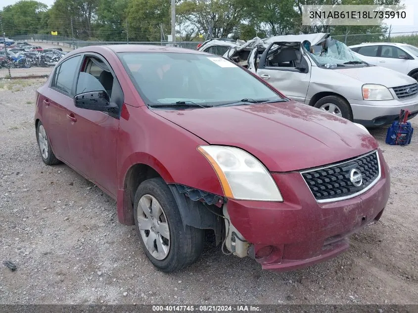 3N1AB61E18L735910 2008 Nissan Sentra 2.0