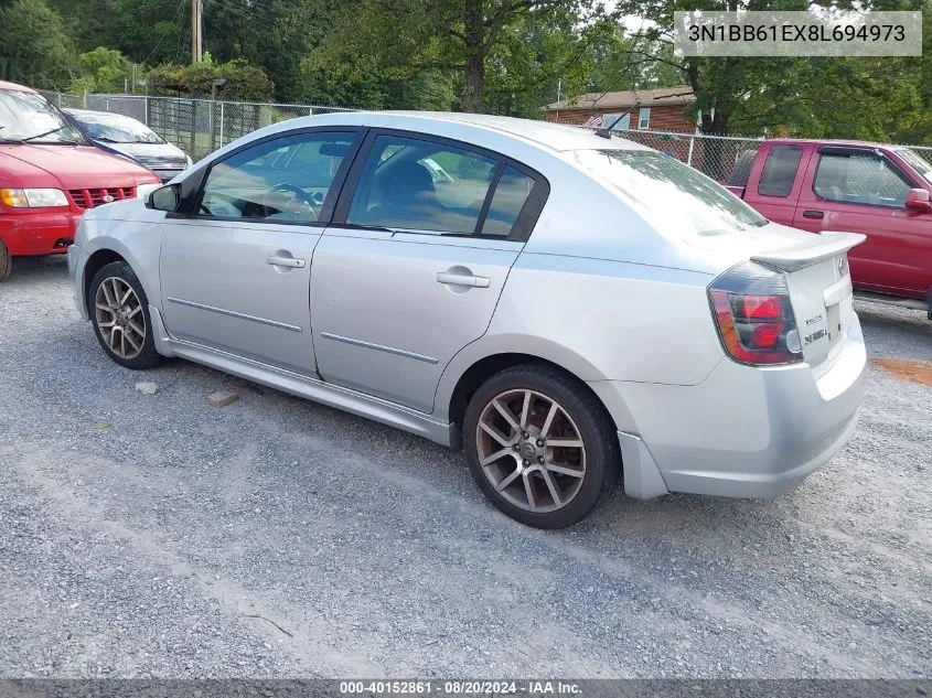 2008 Nissan Sentra Se-R VIN: 3N1BB61EX8L694973 Lot: 40152861