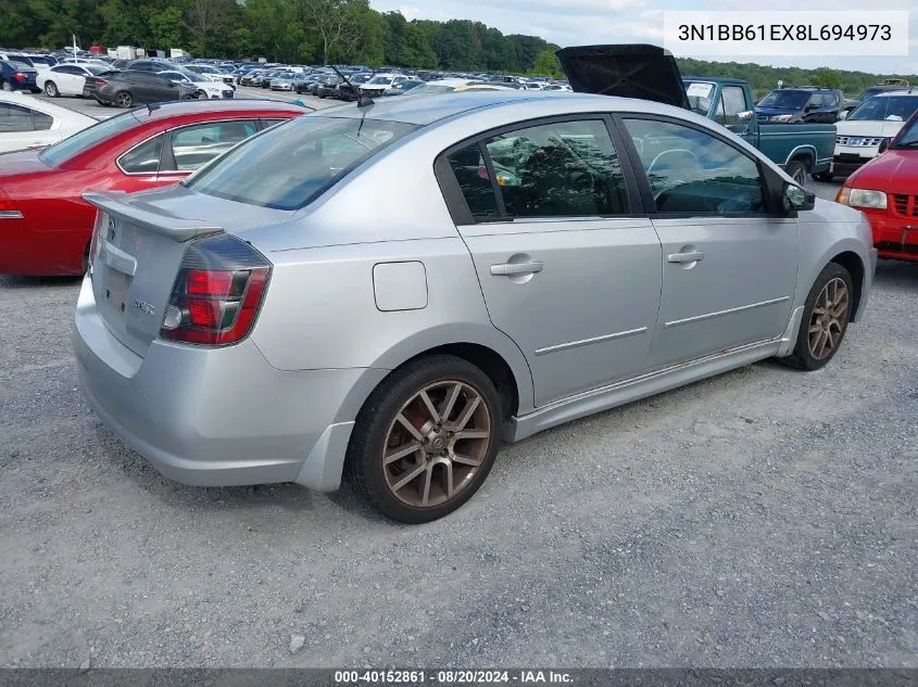 2008 Nissan Sentra Se-R VIN: 3N1BB61EX8L694973 Lot: 40152861