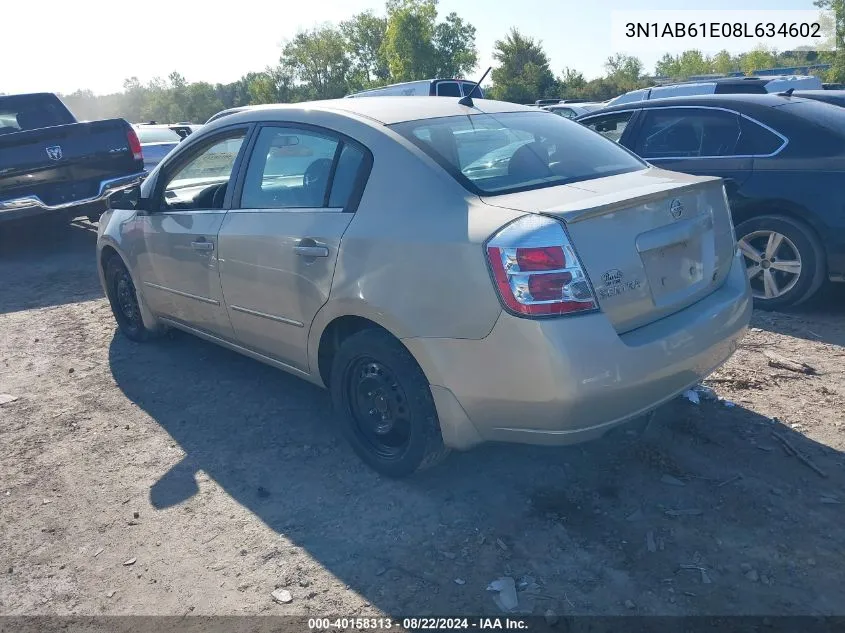 2008 Nissan Sentra 2.0S VIN: 3N1AB61E08L634602 Lot: 40158313