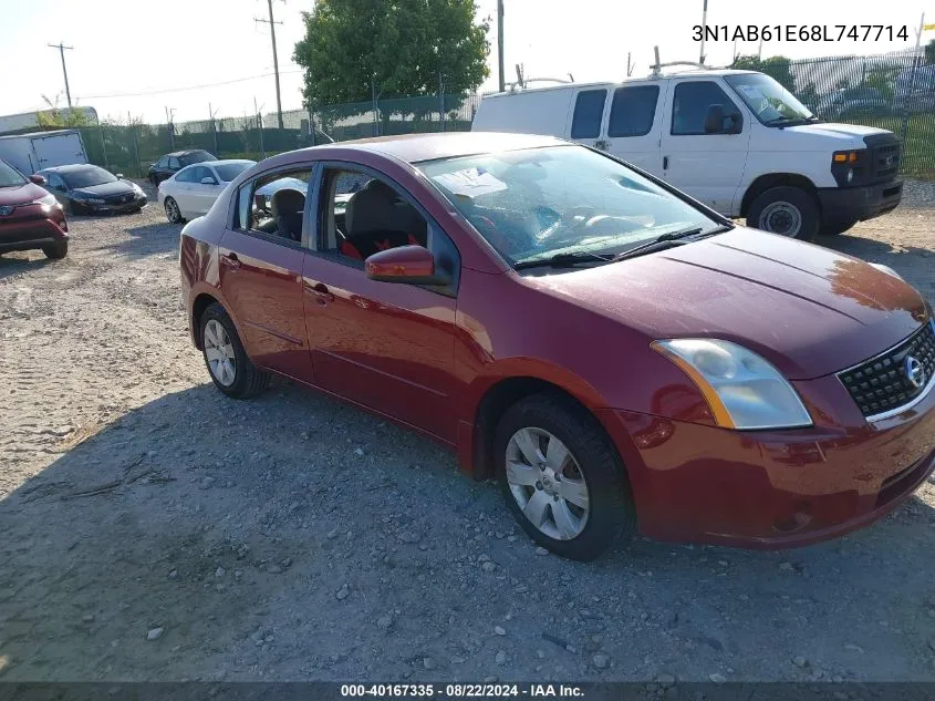 2008 Nissan Sentra 2.0 VIN: 3N1AB61E68L747714 Lot: 40167335