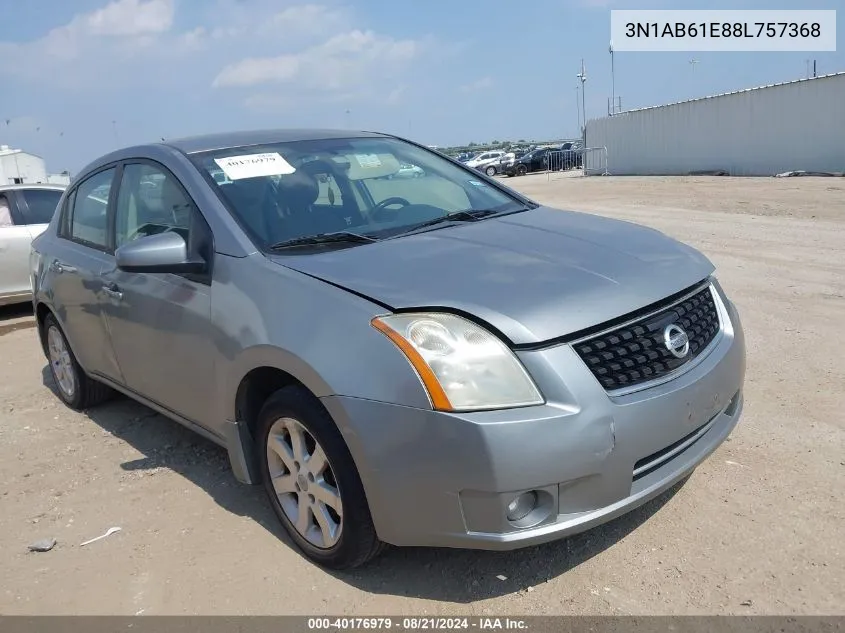 2008 Nissan Sentra 2.0S VIN: 3N1AB61E88L757368 Lot: 40176979