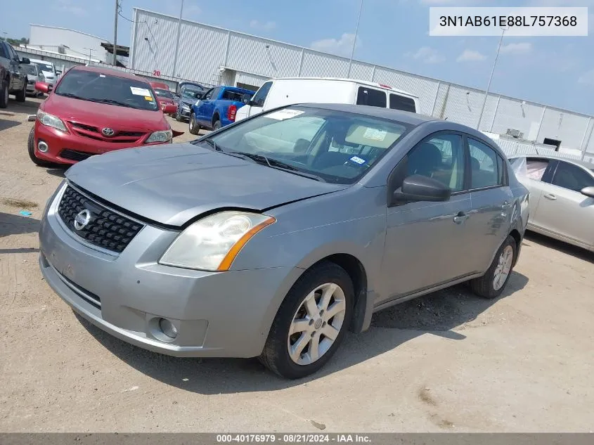 2008 Nissan Sentra 2.0S VIN: 3N1AB61E88L757368 Lot: 40176979