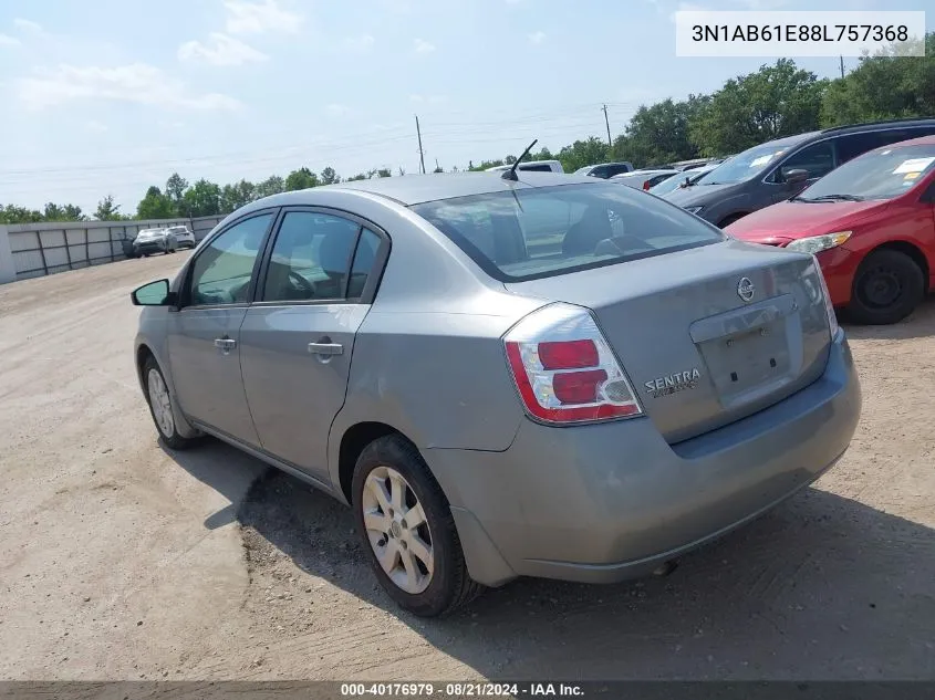 2008 Nissan Sentra 2.0S VIN: 3N1AB61E88L757368 Lot: 40176979